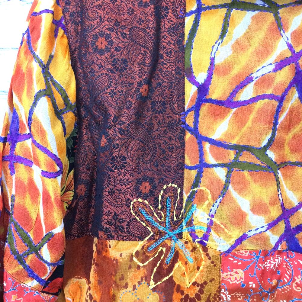 Chico’s Design Patchwork Boho Embroidered Lightwe… - image 6